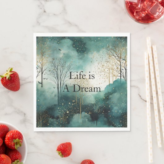 緑の金ゴールドツリー スタンダードランチョンナプキン (インサイチュ)