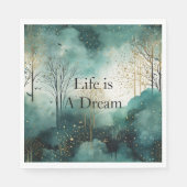 緑の金ゴールドツリー スタンダードランチョンナプキン (正面)