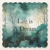 緑の金ゴールドツリー ペーパーコースター (正面)