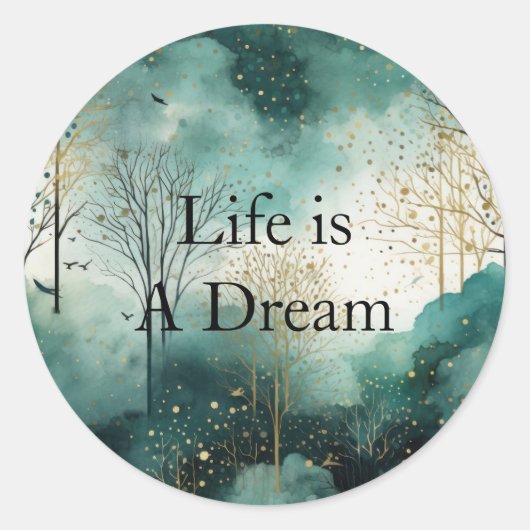 緑の金ゴールドツリー ラウンドシール (正面)