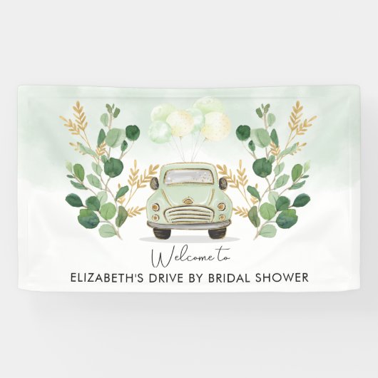 緑の金ゴールドドライブバイブライダルシャワーへようこそ 横断幕 (横)