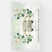 緑の金ゴールドドライブバイブライダルシャワーへようこそ 横断幕 (縦)