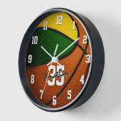 緑の金ゴールドバスケットボールボーイズ女の子スポーツルームデカール 壁時計 (傾斜)