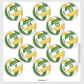 緑の金ゴールドバレーチームがプレイヤー名を色付けする シール (シート)