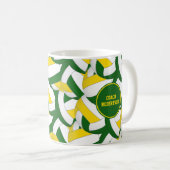 緑の金ゴールドバレーボールチームの色のギフト コーヒーマグカップ (正面右)