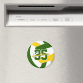 緑の金ゴールドバレーボールチームの色のギフト マグネット (インサイチュ (食洗機))