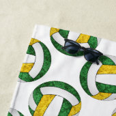 緑の金ゴールドバレーボールチームの色スポーティな女の子 ビーチタオル (インサイチュ)