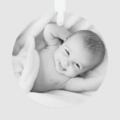 緑の金ゴールドパーソナライズされた写真バプテスマオーナメント オーナメント (裏面)