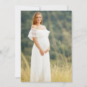 緑の金ゴールドフレームウッドランド動物のシャワー写真 招待状 (裏面)