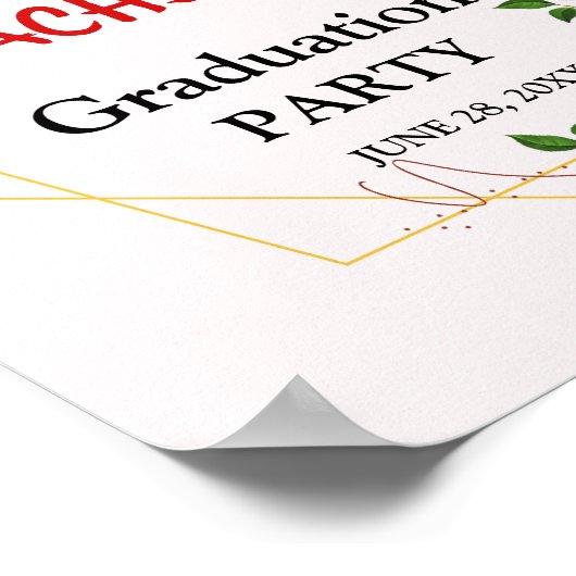 緑の金ゴールドフローラ卒業パーティーへようこそ ポスター (角)