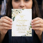 緑の金ゴールドフローラ看護学校卒業 箔招待状