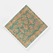 緑の金ゴールドフローラ花ペルシャのトルコのパターン (コーナー)