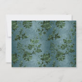 緑の金ゴールドフローラ50番目の誕生日サンキューカード サンキューカード (裏面)