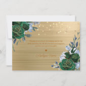 緑の金ゴールドフローラ50番目の誕生日サンキューカード サンキューカード (正面)