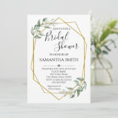 緑の金ゴールドブライダルシャワーミニマ結婚リスト 招待状 (スタンド正面)