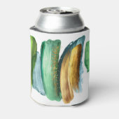 緑の金ゴールドブラシストローク:デジタル芸術。 缶クーラー (缶裏面)
