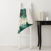 緑の金ゴールドホワイトツリーズクリスマス シェルパブランケット (インサイチュ)