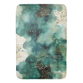 緑の金ゴールドホワイトツリーズクリスマス バスマット (正面縦)