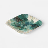 緑の金ゴールドホワイトツリーズクリスマス ペーパープレート (傾斜あり)