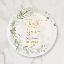 緑の金ゴールドムーントゥインクルリトルスターベビーシャワー フェイバータグ