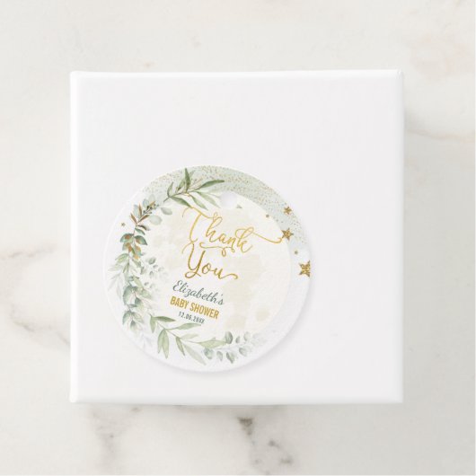 緑の金ゴールドムーントゥインクルリトルスターベビーシャワー フェイバータグ (インサイチュ)