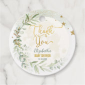 緑の金ゴールドムーントゥインクルリトルスターベビーシャワー フェイバータグ (正面)