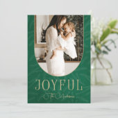 緑の金ゴールドモダンのアーチ喜ばしい写真 シーズンカード (スタンド正面)