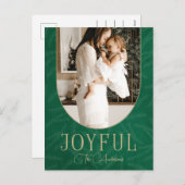 緑の金ゴールドモダンのアーチ喜ばしい写真 シーズンポストカード (正面/裏面)