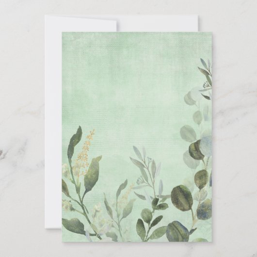 緑の金ゴールドモダンエレファントニュートラルベビーシャワー サンキューカード (裏面)