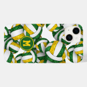 緑の金ゴールドモノグラムのボガーリーレーボールパターン Case-Mate iPhoneケース (裏面 (横))