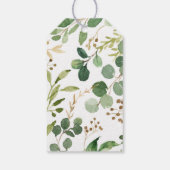 緑の金ゴールドユーカリ赤ちゃんシャワー ギフトタグ (裏面)