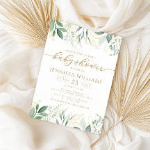 緑の金ゴールドユーカリ赤ちゃんシャワー