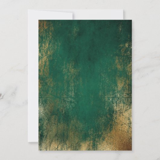 緑の金ゴールドライトバースデーパーティー招待大人 招待状 (裏面)