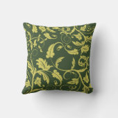 緑の金ゴールドレトロパターンリーフ旋回 クッション (裏面)