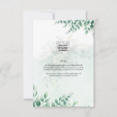 緑の金ゴールド写真QRコード結婚の日救付 出欠カード (裏面)