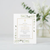 緑の金ゴールド十字追悼式招待状 案内ポストカード (スタンド正面)