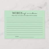 緑の金ゴールド大学院生の知恵の卒業 エンクロージャーカード (裏面)