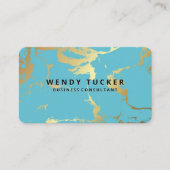 緑の金ゴールド大理石の斑点のある背景 名刺 (正面)