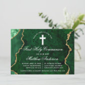緑の金ゴールド大理石ゲート最初のコミューニオン 招待状 (スタンド正面)