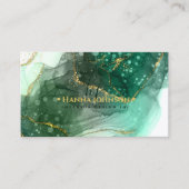 緑の金ゴールド大理石瑪瑙モノグラム初期ジオード 名刺 (正面)