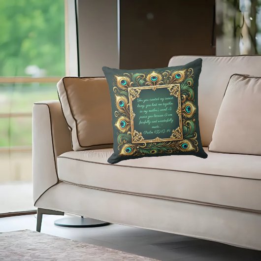 緑の金ゴールド孔雀フレームのカスタマイズ可能 クッション