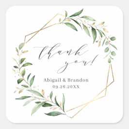 緑の金ゴールド幾何学的あり素朴ま結婚す スクエアシール