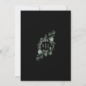 緑の金ゴールド幾何学的シンプルフレーム結婚黒 招待状 (裏面)