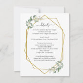 緑の金ゴールド幾何学的詳細挿入カード 招待状 (正面)