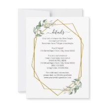 緑の金ゴールド幾何学的詳細挿入カード