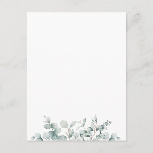 緑の金ゴールド幾何素朴ユーカリ結婚ス エンクロージャーカード (裏面)