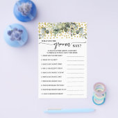 緑の金ゴールド新郎がシャワーゲームカードと言った内容 チラシ (シングル)