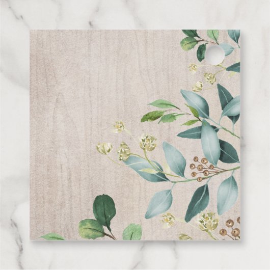 緑の金ゴールド森林動物の森の赤ちゃんシャワー フェイバータグ (裏面)