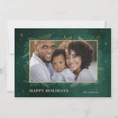 緑の金ゴールド植物花の写真 シーズンカード (正面)