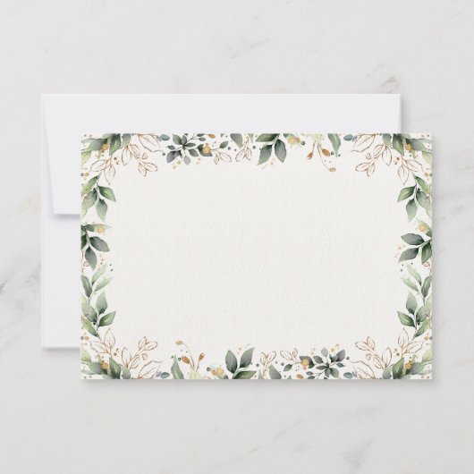 緑の金ゴールド水の色ボホミール結婚の選択 出欠カード (裏面)